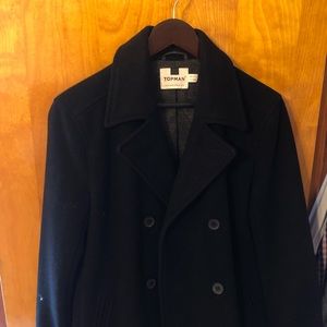 Topman Black Mens Peacoat Size Small